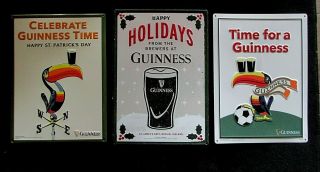 3 Guinness Beer Tin Tacker Sign Combo Holiday St Patrick 
