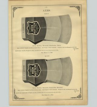 1890 PAPER AD 4 PG Keen Kutter Axe Axes Yankee Northwestern Kentucky Stockton, 3