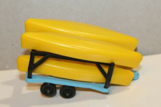 Vintage Tootsietoy Trailer With Four Canoes
