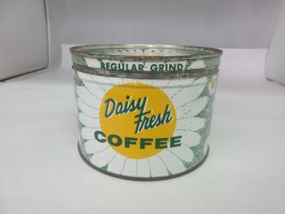 Vintage Daisy Fresh Brand Coffee Tin Advertising Collectible Graphics M - 05