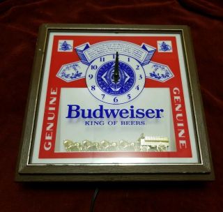 Vintage Budweiser Beer 3d Clydesdales Lighted Clock