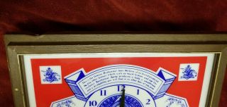 Vintage Budweiser Beer 3d Clydesdales Lighted Clock 5