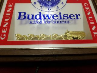 Vintage Budweiser Beer 3d Clydesdales Lighted Clock 7