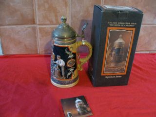 Harley Davidson Stein Lidded " The Birth Of A Legend " And Paperwork