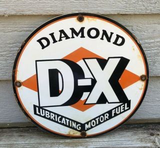 Vintage D - X Gasoline Porcelain Sign,  Gas Station,  Pump Plate,  Oil