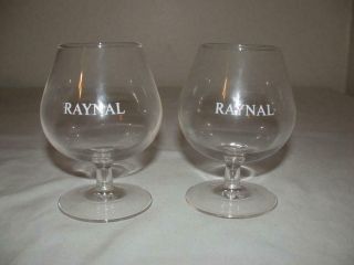 Set Of 2 Raynal Cocktail Brandy Snifter Clear Glass Arc France Stemmed Glasses