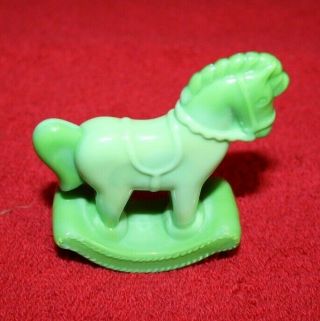 Fenton Glass Green Chameleon Rocking Horse Figurine - Limited Edition 200 Made 3