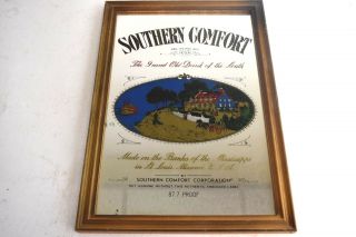 Southern Comfort Vtg Bar Pub Sign Mirror Man Cave Grand Old Drink Of The South