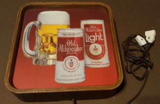 Vintage Old Milwaukee Bar Lighted Bar Sign Display Man Cave Beer Decor 1982