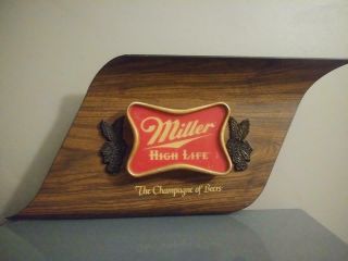 Vintage Miller High Life " The Champagne Of Beers " Lighted Bar Sign Great