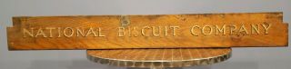 Wooden Nabisco Rack Top National Biscuit Company Advertising Sign 45x5 - 5/8x3/4