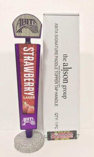 Abita Brewing Strawberry Lager Beer Tap Handle 11.  5” Tall - Brand