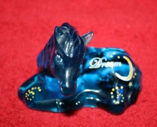 Fenton Glass Blue Lagoon " Dream " Horse Figurine
