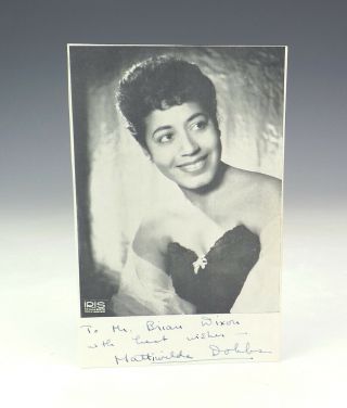 Ink Signed - Mattiwilda Dobbs - Opera Singer - Autographed Photograph