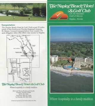 Naples Florida Beach Hotel & Golf Club Vintage 1990 