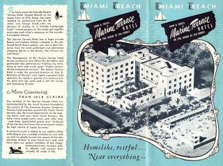 Marine Terrace Hotel Miami Beach Florida 1950 