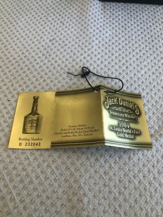 Jack Daniels 1904 St.  Louis Worlds Fair Gold Medal Bottle
