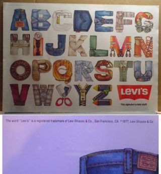 Levi Strauss & Co.  1977 Showroom Poster 31 X 22 -