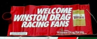 Nhra Winston Welcome Drag Racing Race Fans Banner.  Gary Selzi Top Fuel