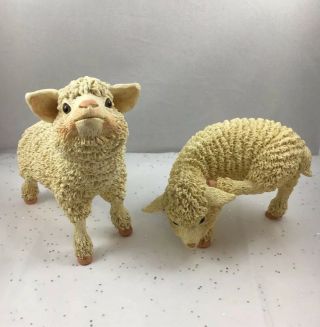 Vintage Set Sealmark Resin Farm Sheep Lambs Figurines Farm Animals Easter Animal