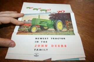John Deere 70 Newest Tractor 2 Cylinder Sales Brochure 1953