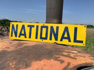 National Porcelain Sign Oil Well Gas Pump Station Shell Lubester