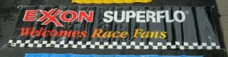 Nascar Exxon - Flow Welcomes Race Fans Banner.  Darrell Waltrip