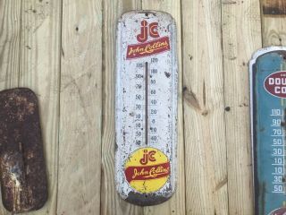 Vintage 1950s John Collins Soda Metal Advertising Thermometer 27” Tall Sign