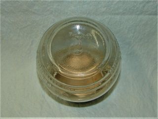 Vintage Mid - Century 8oz JFG Peanut Butter Clear Glass Globe Jar 5