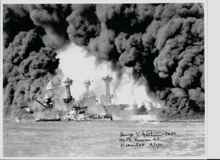 George Martin Hickam Field Pearl Harbor Attack Survivor Rare Signed Photo