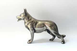German Sheperd Brass Dog Statue