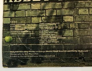 1969 The Beatles Abbey Road Vinyl LP UK First Pressing Rare Variation VG 3