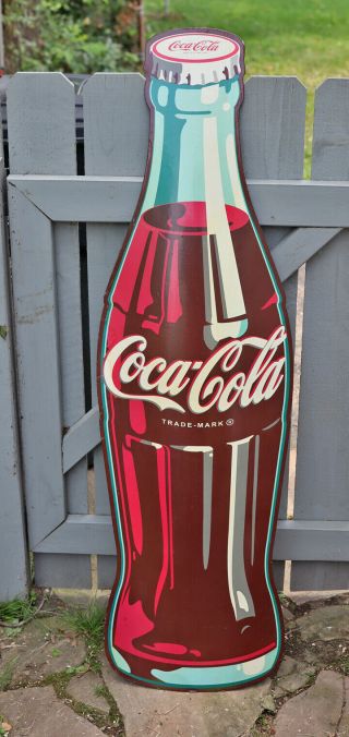 Large 54x16 Coca Cola Bottle Display Sign