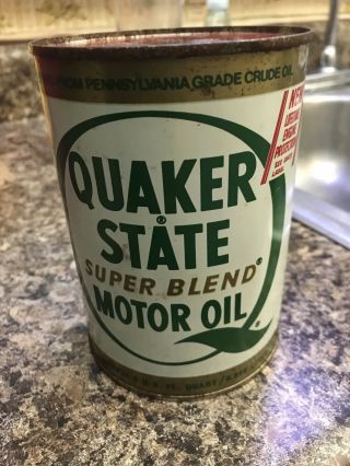 Vintage Quaker State Oil Can Full