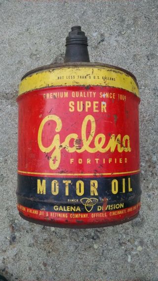Galena Oil Can 5 Gallon Cincinnati Ohio Antique Rare