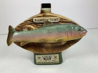 Vtg Jim Beam Bottle Decanters Rainbow Trout Fresh Water Fishing Hall Of Fame