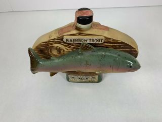 Vtg Jim Beam Bottle Decanters Rainbow Trout Fresh Water Fishing Hall of Fame 2