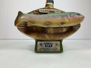 Vtg Jim Beam Bottle Decanters Rainbow Trout Fresh Water Fishing Hall of Fame 3