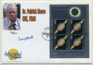 Uk Gb 1999 Solar Eclipse - Autographed Editions Fdc - Signed By Dr Patrick Moore