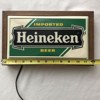 Vintage Heineken Light Up Wood Sign 2