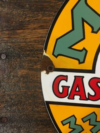 VINTAGE 1950 ' S MUSGO GASOLINE PORCELAIN GAS STATION PUMP SIGN 3