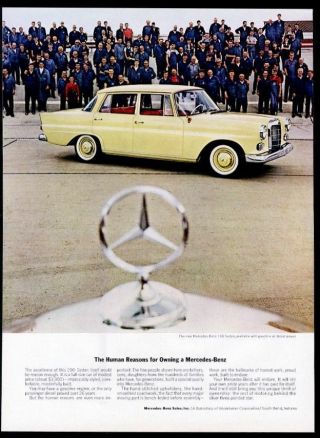 1962 Mercedes Benz 190 Sedan Yellow Fintail Car Photo Vintage Print Ad