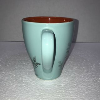 Starbucks 2006 Mug Coffee Bean Plant Leaves Light Blue Coral Coffee Tea Cup 2