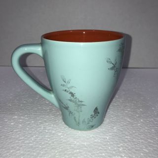 Starbucks 2006 Mug Coffee Bean Plant Leaves Light Blue Coral Coffee Tea Cup 3