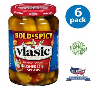 Vlasic Kosher Dill Spears Tabasco Flavored Pickles 24 Fl Oz - 6 Pack