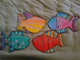 Hand Painted Wooden Fish By Heusso Each Fish Has A Name And Is Signed By Artist