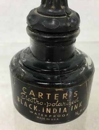 Antique Bottle of Carter ' s Electro Polarized Black India Ink Advertising Display 3