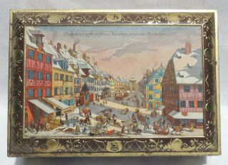 Large 16 " Vintage E.  Otto Schmidt Germany Biscuit Cookie Tin 5126