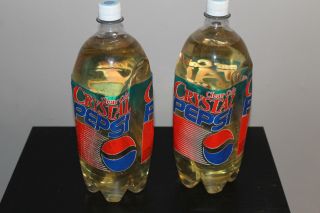 One Crystal Pepsi 2 Liter Bottle Full