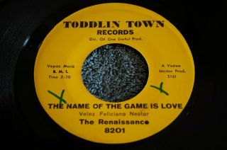 ,  Rare,  Garage 45 Rpm Record By - The Renaissance The Name Of The Game Is Love